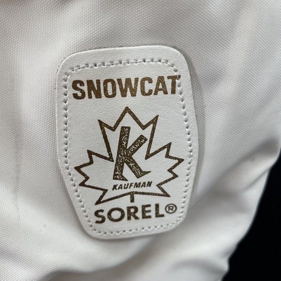 Women Sorel Snowcat Pull On Insulated Duck Toe Winter White Tall Boots Sz 8 - Picture 2 of 9